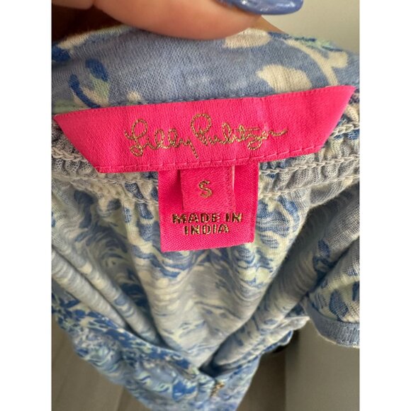 LILLY PULITZER Sea Turtle Blue Tank Top Size Small - Picture 4 of 8